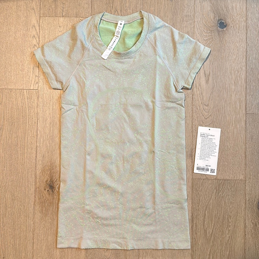 swiftly tech short sleeve size 4 Distorted noise neon chrome/scream green light